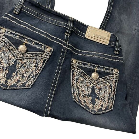 Sexy Couture Ladie’s Western/Cowgirl Pocket Bling Bootcut Jeans - Picture 3 of 13